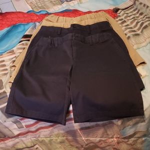 Lot of 4 Land's End Uniform shorts 2 blue 2 tan